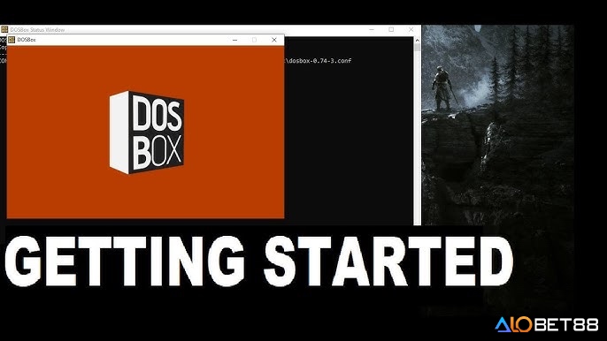 Màn hình giả lập game DOS cổ điển trên laptop hiện đại – minh họa cho việc trải nghiệm game tuổi thơ chưa bao giờ dễ dàng đến thế.