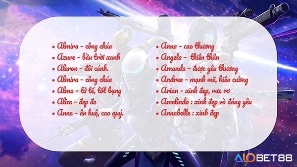 Những tên nhân vật game hay mang phong cách dễ thương, nữ tính thường được ưa chuộng