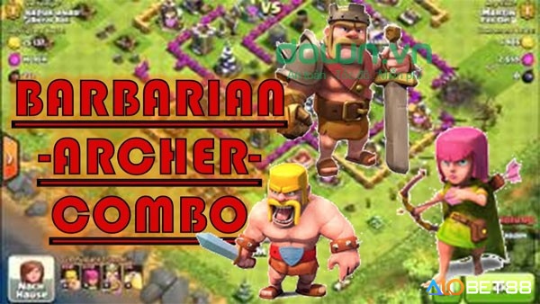 Barbarian và Archer phối hợp tấn công, thu thập tài nguyên