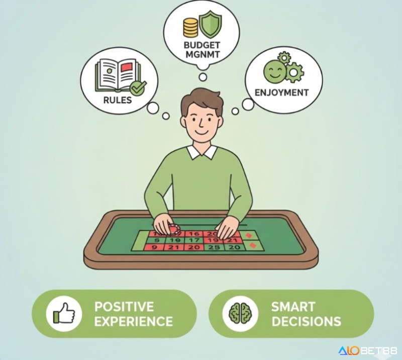 Người chơi roulette áp dụng chiến lược cược góc có trách nhiệm, hiểu luật và quản lý ngân sách để có trải nghiệm tích cực