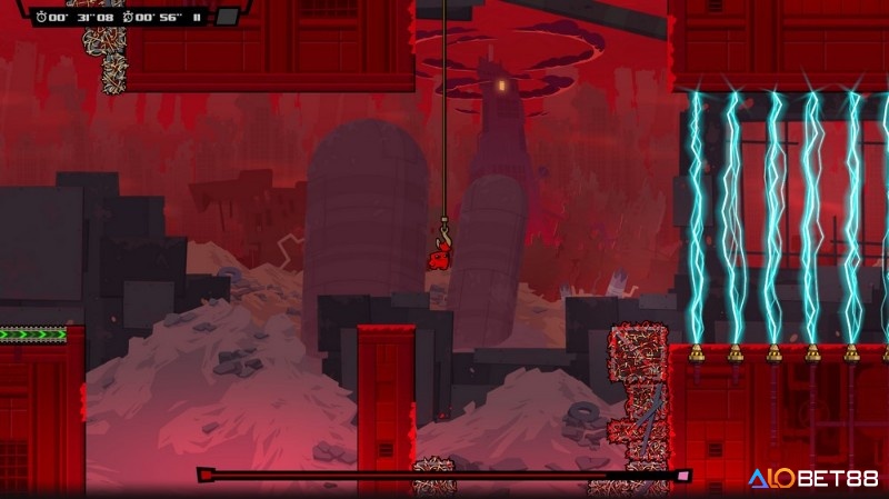 Cơ chế respawn tức thì giúp nhịp độ Super Meat Boy luôn nhanh và liên tục.