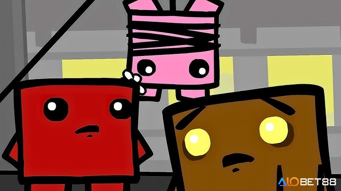 Meat Boy, Bandage Girl và Dr. Fetus với phong cách thiết kế tối giản