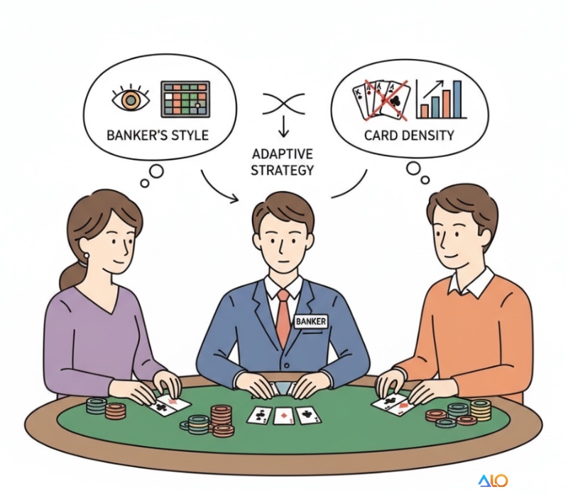 Người chơi baccarat Banque quan sát hành vi của Banker và các lá bài đã ra để điều chỉnh chiến thuật rút bài