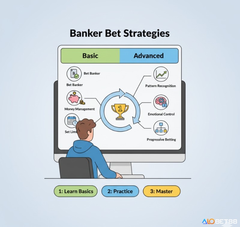 Người chơi tìm hiểu và áp dụng các chiến thuật đặt cược cửa Banker từ cơ bản đến nâng cao để giành chiến thắng