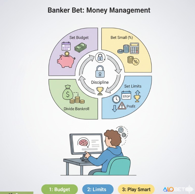 Người chơi tuân thủ các nguyên tắc quản lý vốn như thiết lập ngân sách, chia nhỏ vốn và đặt giới hạn thắng/thua khi đặt cược Banker
