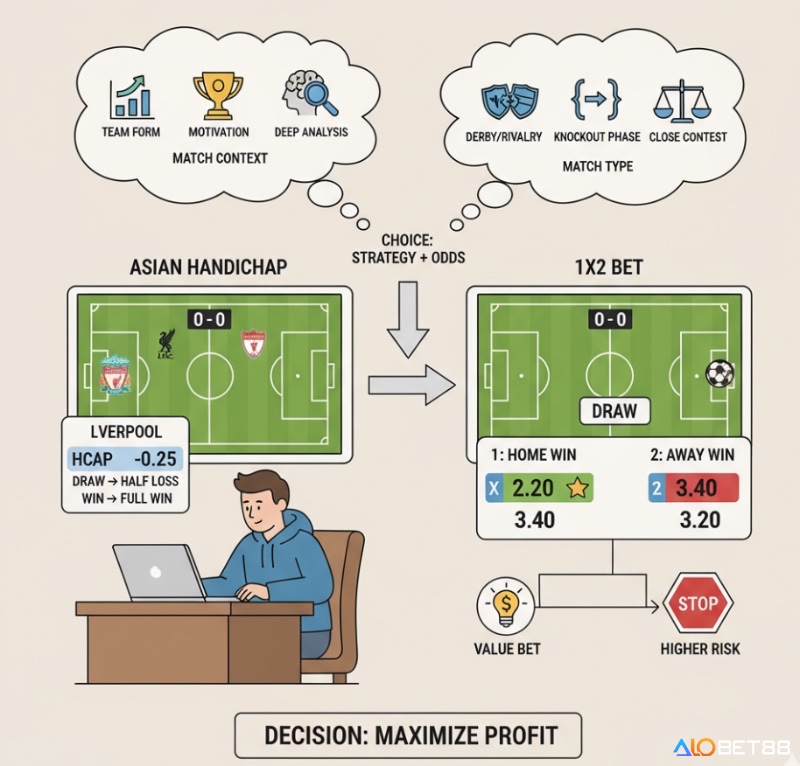 Người chơi bóng đá phân tích trận đấu cân bằng để ưu tiên kèo 1X2, tìm kiếm cửa hòa hoặc cửa dưới có giá trị