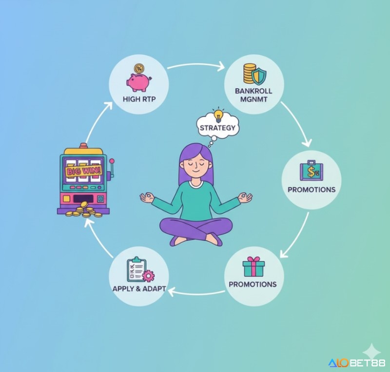 Người chơi áp dụng chiến thuật house edge slot là gì, quản lý vốn, tận dụng khuyến mãi để tối ưu hóa cơ hội thắng trong game slot