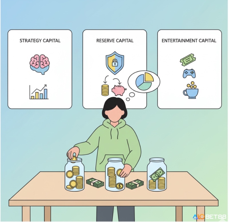 Người đang phân loại vốn thành chiến lược, dự phòng và giải trí để quản lý tài chính cá nhân hiệu quả