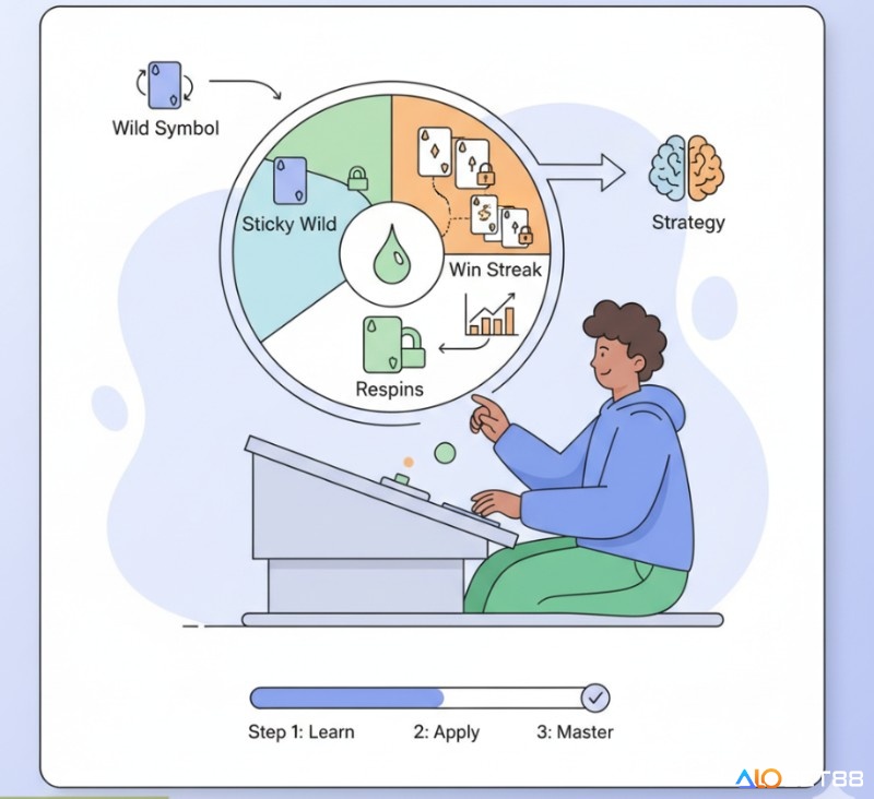 Người chơi tìm hiểu cơ chế hoạt động chi tiết của Sticky Wild trong trò chơi slot, từ lý thuyết đến thực tế