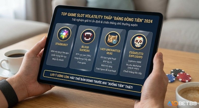 Tổng hợp top game slot volatility thấp đáng đồng tiền 2026 cùng phân tích so sánh slot volatility thấp chi tiết
