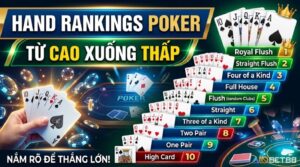 Hand Rankings Poker từ cao xuống: Bảng xếp hạng chi tiết